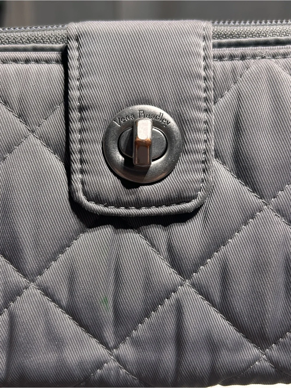 Vera Bradley Gray Performance Twill RFID Turnlock Wallet - Picture 3 of 7